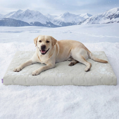 Bedsure Washable Cooling Mat for Dogs - Q-MAX>0.4 Non-Slip Summer Crate Bed for Large Dogs, Gel-Free and Electric-Free
