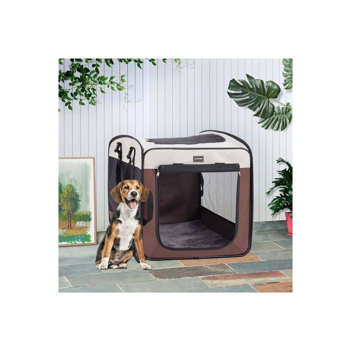 Dog Kennels and Crates for Medium Dogs, Portable Pop up Indoor Pet Cage with Sturdy Wire Frame, Collapsible Travel Crate Soft Sided Cat Bag Escape Proof