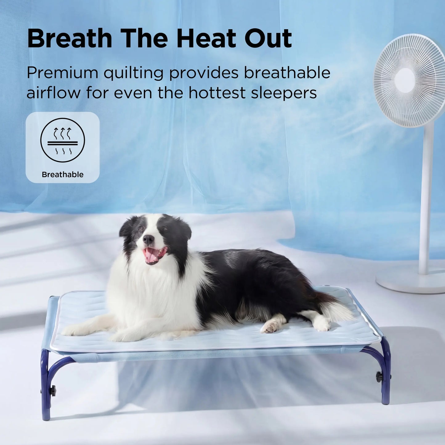 Bedsure Washable Cooling Mat for Dogs - Q-MAX>0.4 Non-Slip Summer Crate Bed for Large Dogs, Gel-Free and Electric-Free