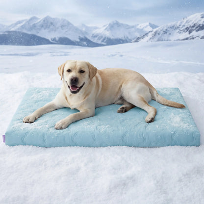 Bedsure Washable Cooling Mat for Dogs - Q-MAX>0.4 Non-Slip Summer Crate Bed for Large Dogs, Gel-Free and Electric-Free