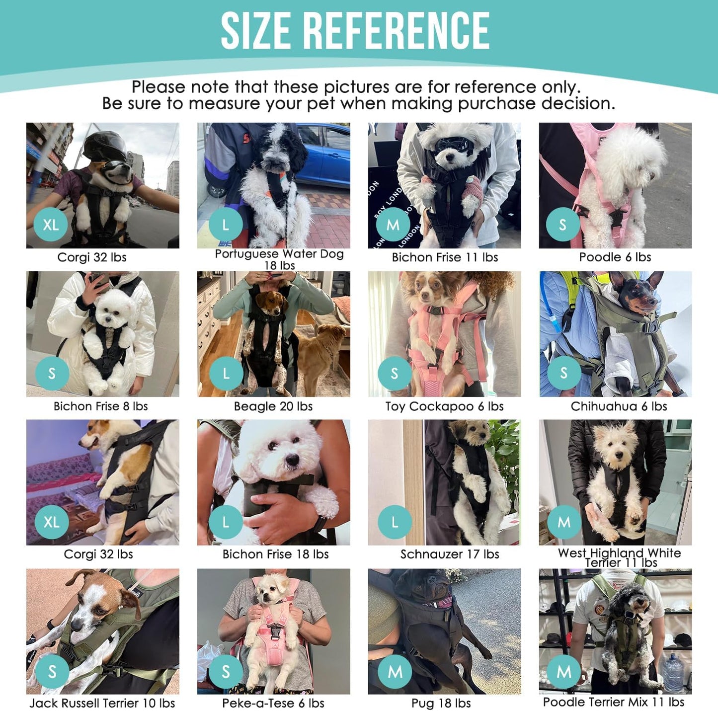 Dog Backpack Carrier, Legs Out Easy-Fit Dog Front Carrier for Small Medium Dogs, Adjustable Hands Free Dog Chest Carrier for Hiking Cycling (Green,X-Large)