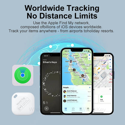Apple Find My-Compatible Mini GPS Tracker for Children, Pets, and Vehicles - Bluetooth Smart Tag for iOS Devices