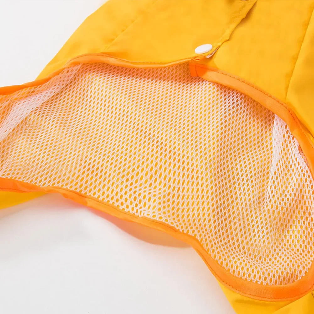 Bear-Shaped Waterproof Dog Raincoat with Full Body Coverage and Reflective Hood