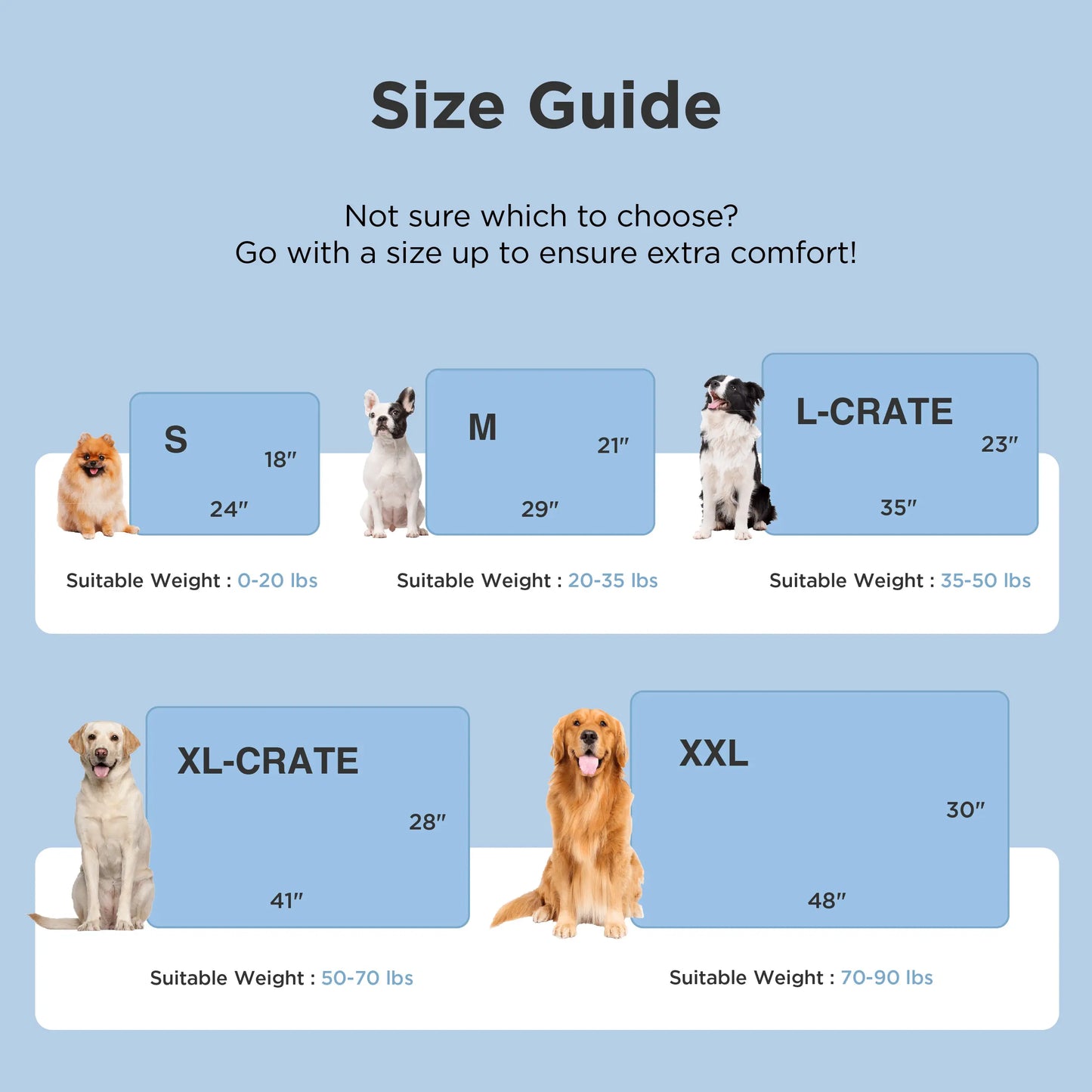 Bedsure Washable Cooling Mat for Dogs - Q-MAX>0.4 Non-Slip Summer Crate Bed for Large Dogs, Gel-Free and Electric-Free