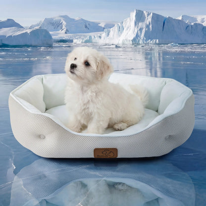 Bedsure Washable Cooling Mat for Dogs - Q-MAX>0.4 Non-Slip Summer Crate Bed for Large Dogs, Gel-Free and Electric-Free