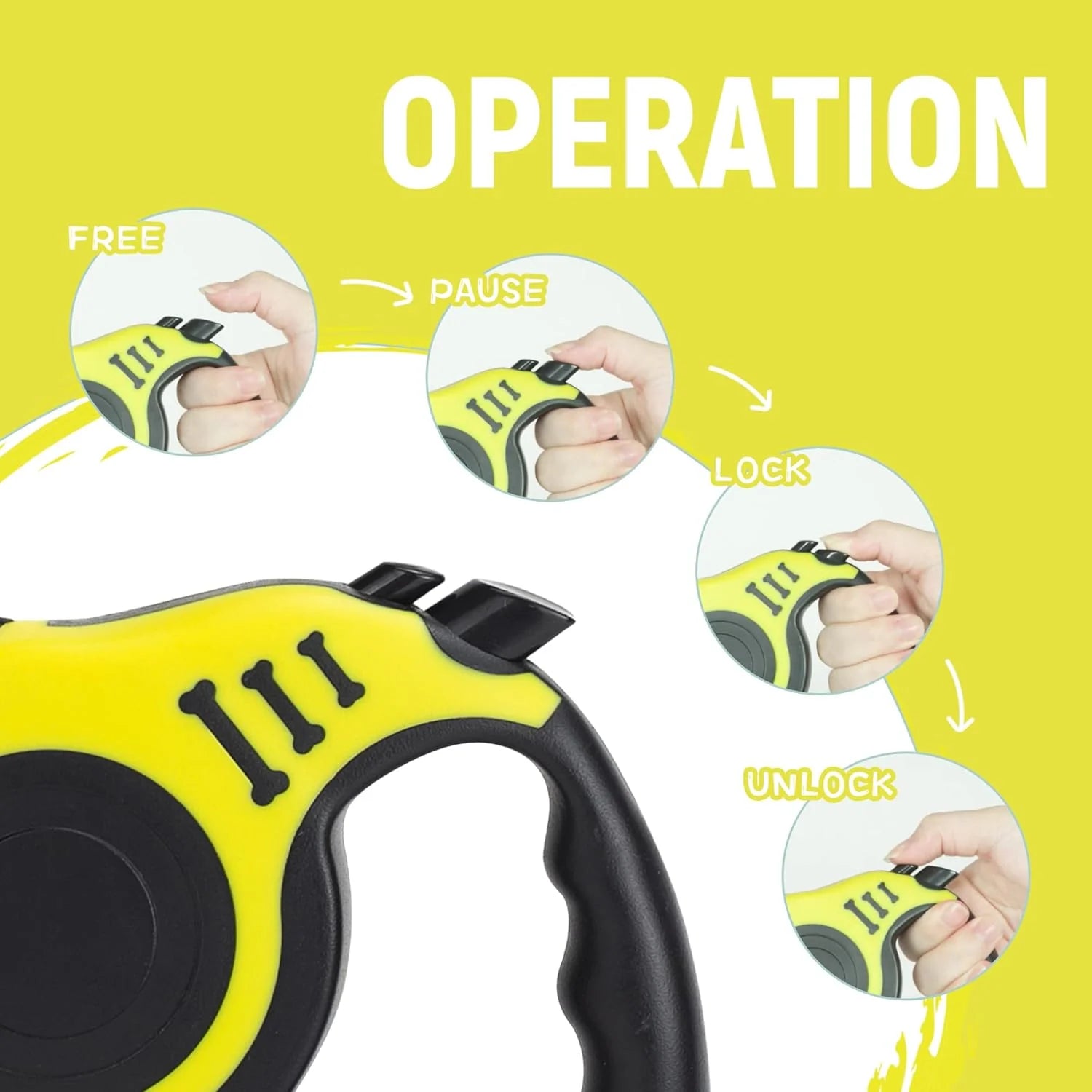 Dog Leash Automatic Telescopic Tractor Dog Tape, Pet Tape 10/16 FT Durable and Convenient, with Folding Bowl, Dispenser, Rubbish Bags, Suitable for Small and Medium Dogs