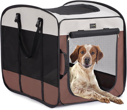 Dog Kennels and Crates for Medium Dogs, Portable Pop up Indoor Pet Cage with Sturdy Wire Frame, Collapsible Travel Crate Soft Sided Cat Bag Escape Proof